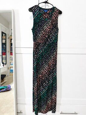 Apt. 9 Sleeveless Multi-Color Abstract Print Maxi Dress - size Medium